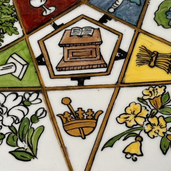 Sanders Mfg Co. "Order of the Eastern Star" plate, vintage bone china 13 inches - Picture 5 of 12